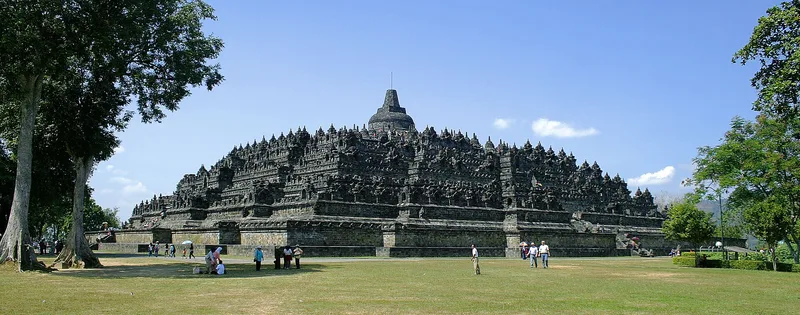 Borobudur temple seen from the northwest, Central Java, near Yogyakarta